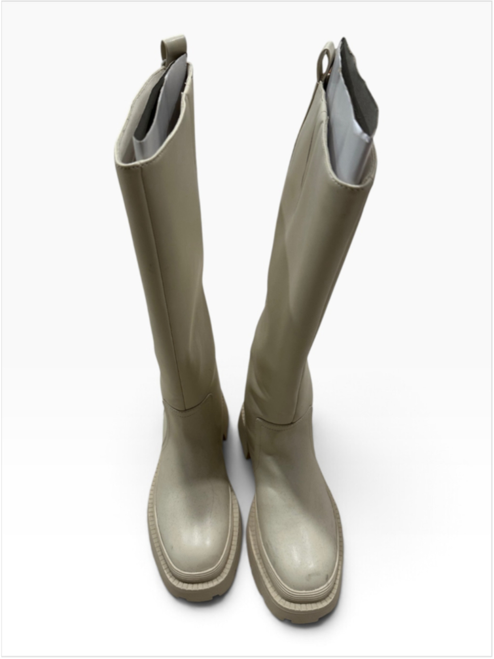 American Eagle (AE) Lug Sole Rain Boots/Tall-Color light Sesame/Ivory-Size US 7
